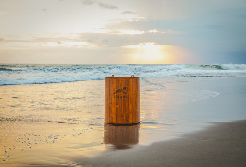 Cold water immersion Bali experience with a handcrafted teak ice bath.