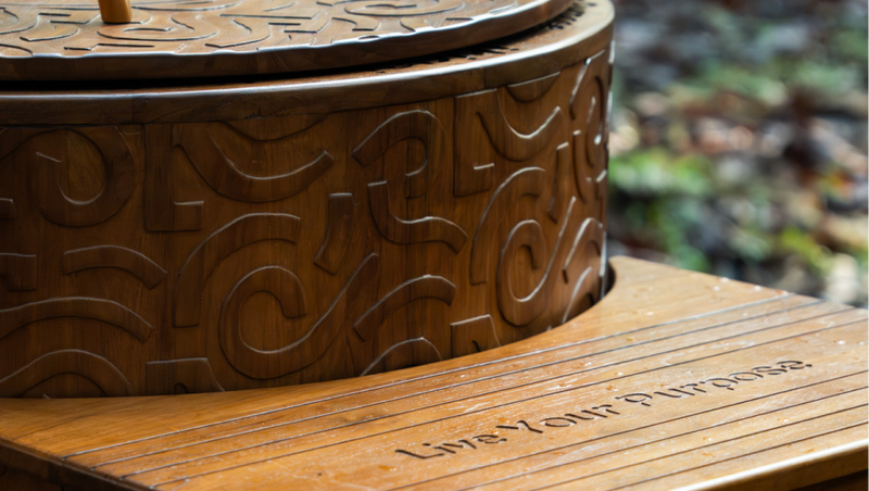 Ice bath Jepara handcrafted from premium teak wood for villas, hotels, and wellness retreats.