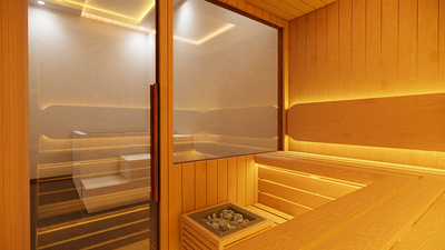 IKIGAI teak sauna Bali designed for luxury wellness spaces and contrast therapy experiences.